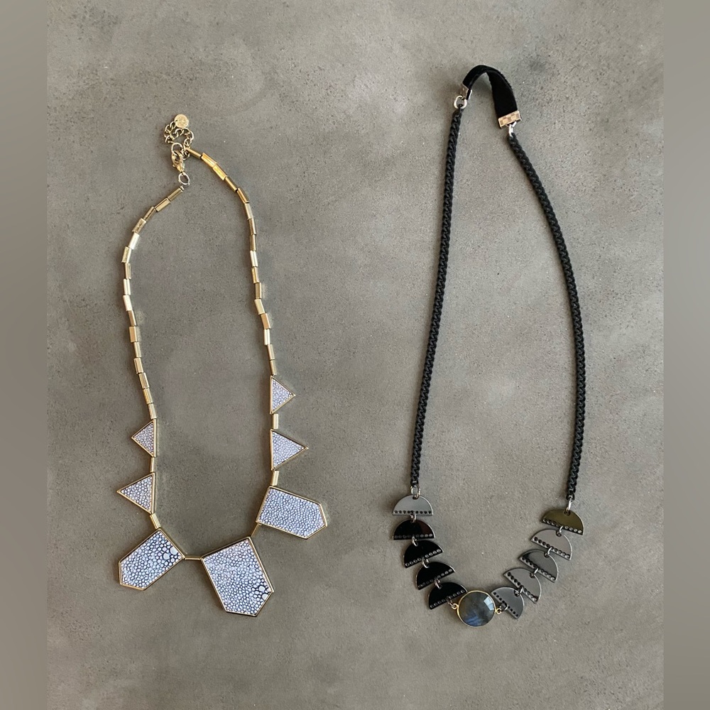 2 Art Deco Necklaces Gold Geometric Statement Necklace House of Harlow